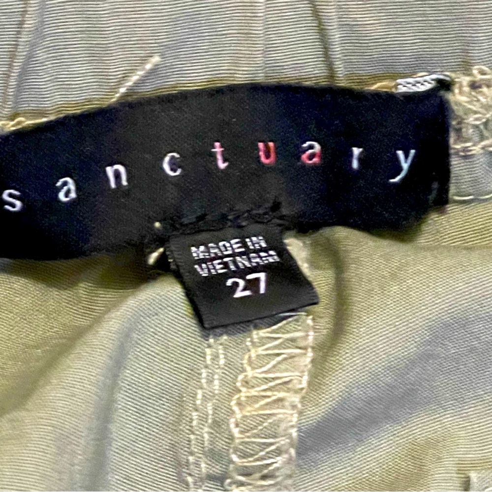 Sanctuary Pants Green Army Size 27 Slim Fit with Elastic Waistband - Picture 8 of 15